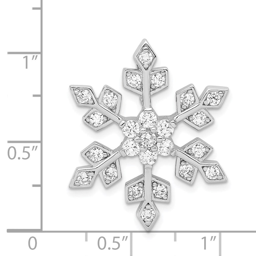 Sterling Silver Rhodium-plated CZ Slide Pendant