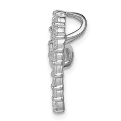 Sterling Silver Rhodium-plated CZ Heart Pendant - 10