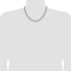 Sterling Silver 5.9mm Flat D/C Pave Curb Chain - 3
