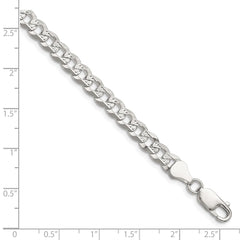 Sterling Silver 5.9mm Flat D/C Pave Curb Chain - 2