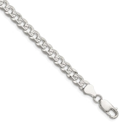 Sterling Silver 5.9mm Flat D/C Pave Curb Chain - 2