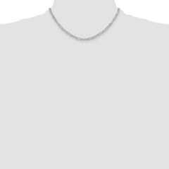 Sterling Silver Rhodium-plated Polished 3.5mm Elongated Cable Chain - 3
