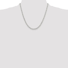 Sterling Silver Rhodium-plated Polished 3.5mm Elongated Cable Chain - 5