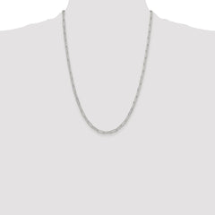 Sterling Silver Rhodium-plated Polished 3.5mm Elongated Cable Chain - 6