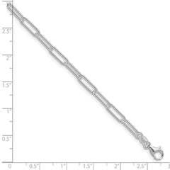 Sterling Silver Rhodium-plated Polished 3.5mm Elongated Cable Chain - 2