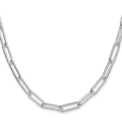 Sterling Silver Rhodium-plated Polished 5.5mm Paperclip Chain - 6