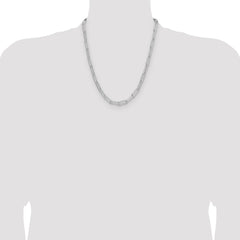 Sterling Silver Rhodium-plated Polished 5.5mm Paperclip Chain - 7