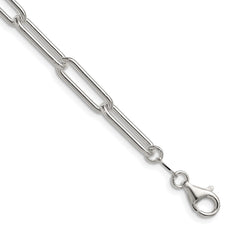 Sterling Silver Polished 5.5mm Paperclip Chain - 7