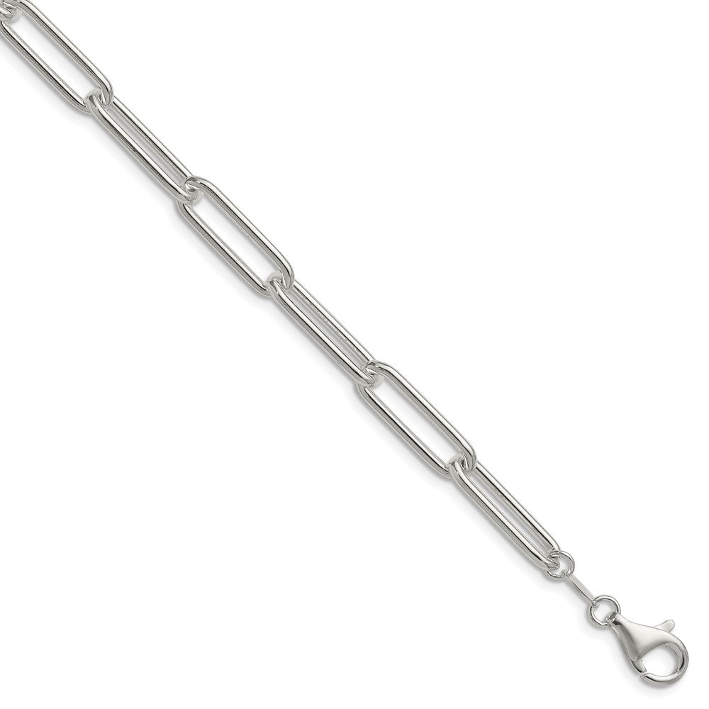 Sterling Silver Polished 6.5mm Paperclip Chain - 7