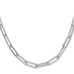 Sterling Silver Rhodium-plated Polished 6.5mm Paperclip Chain - 7
