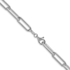Sterling Silver Rhodium-plated Polished 6.5mm Paperclip Chain - 7