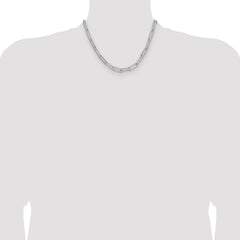 Sterling Silver Rhodium-plated Polished 6.5mm Paperclip Chain - 2