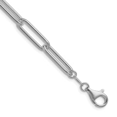 Sterling Silver Rhodium-plated Polished 6.5mm Paperclip Chain - 6