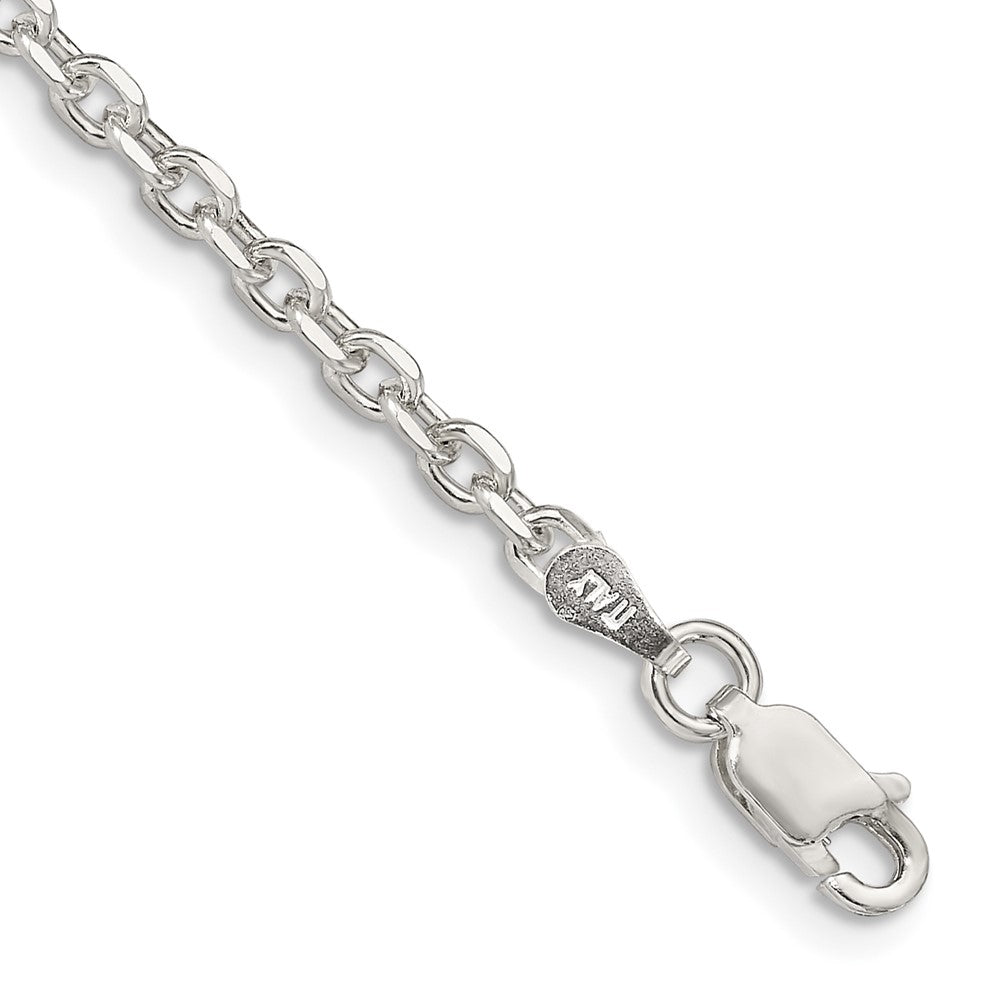Sterling Silver 2.75mm Diamond-cut Forzantine Cable Chain - 8