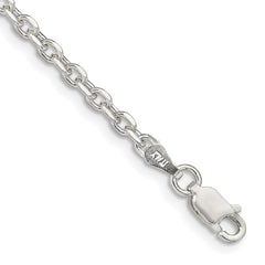 Sterling Silver 2.75mm Diamond-cut Forzantine Cable Chain - 8