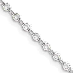Sterling Silver 2.25mm Fancy Navette Link Chain - 5