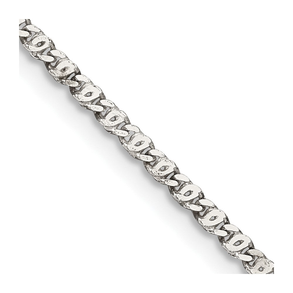 Sterling Silver 2mm Fancy Anchor Pendant Chain - 5