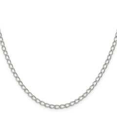 Sterling Silver 3mm Half Round Wire Open Curb Chain - 5