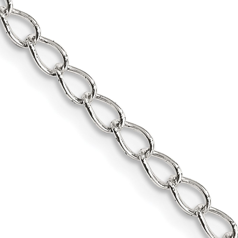 Sterling Silver 3mm Half Round Wire Open Curb Chain - 5
