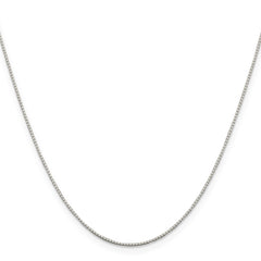 Sterling Silver Rhodium-plated .6mm Mirror Box Chain w/4in ext.
