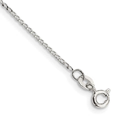 Sterling Silver 1mm Open Elongated Link Curb Chain Anklet - 2