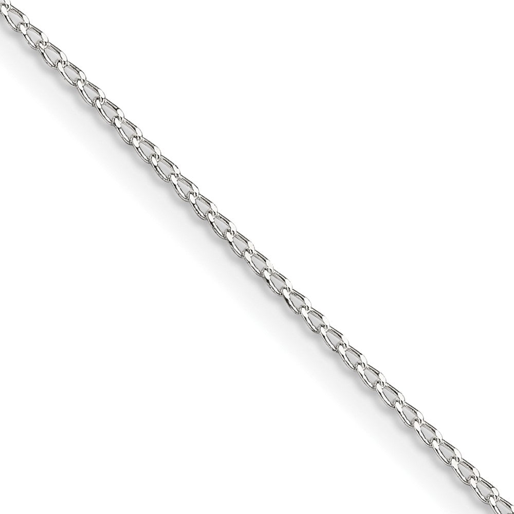 Sterling Silver 1mm Open Elongated Link Curb Chain - 4