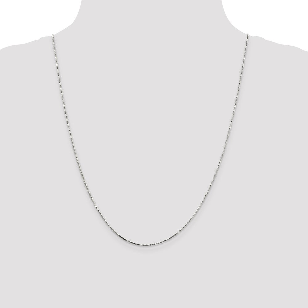 Sterling Silver 1mm Oval Box Chain - 5