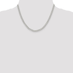 Sterling Silver 4.5mm Half round Wire Open Curb Chain - 2