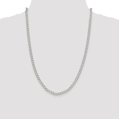 Sterling Silver 4.5mm Half round Wire Open Curb Chain