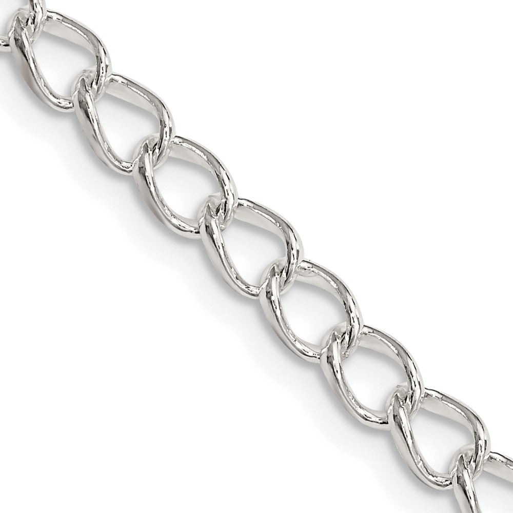 Sterling Silver 4.5mm Half round Wire Open Curb Chain - 2