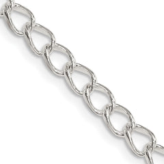 Sterling Silver 4.5mm Half round Wire Open Curb Chain - 2
