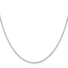 Sterling Silver Rhodium-plated 1mm Diamond-cut Long Link Cable Chain