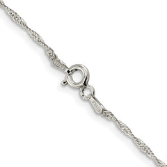 Sterling Silver Rhodium-plated 1mm Diamond-cut Long Link Cable Chain