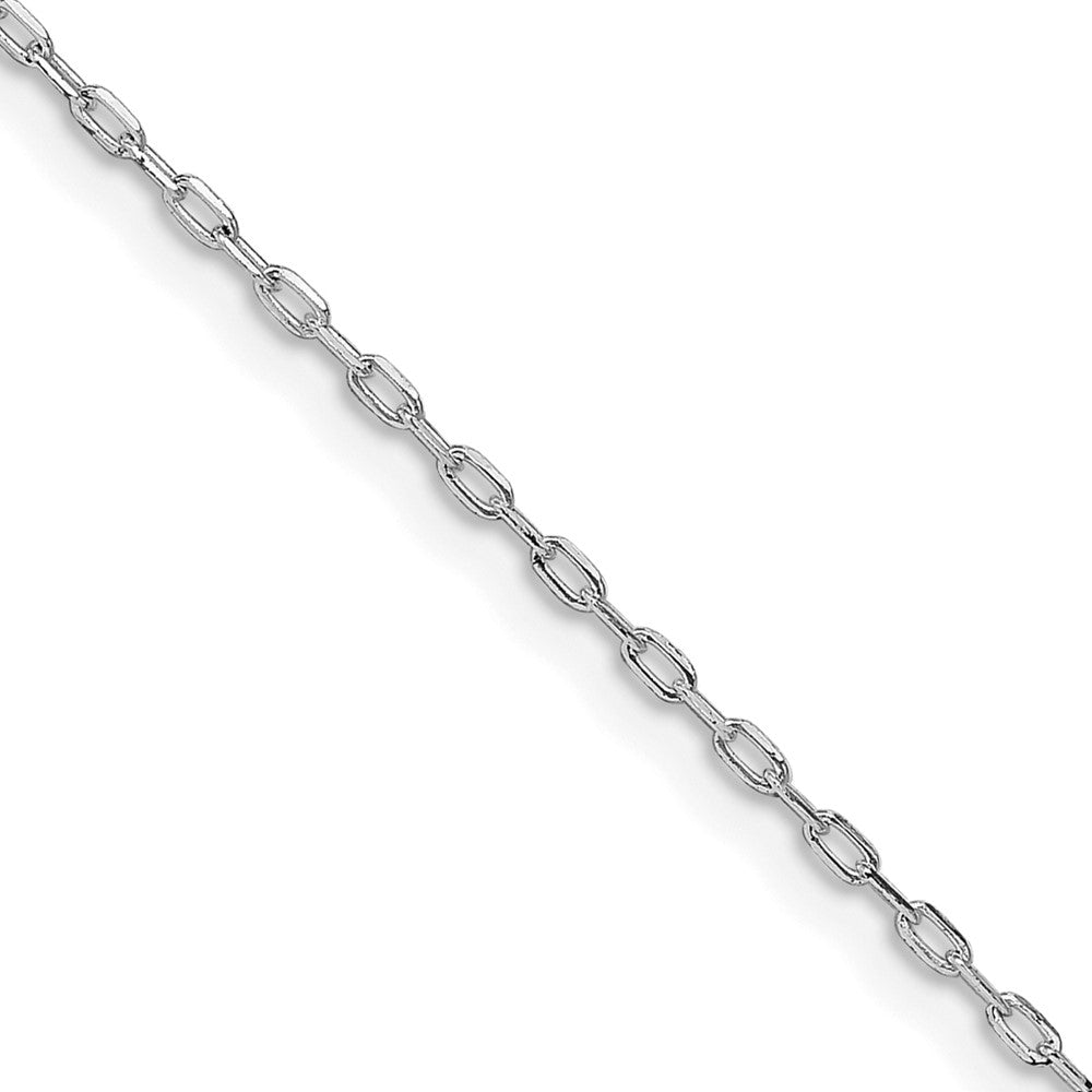 Sterling Silver Rhodium-plated 1mm Diamond-cut Long Link Cable Chain - 2