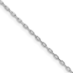 Sterling Silver Rhodium-plated 1mm Diamond-cut Long Link Cable Chain - 2