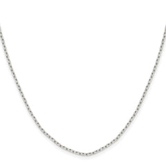 Sterling Silver Rhodium-plated 1.65mm Diamond-cut Long Link Cable Chain - 7