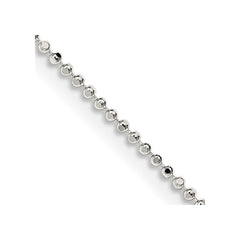 Sterling Silver 1.05mm Square Fancy Beaded Chain - 5