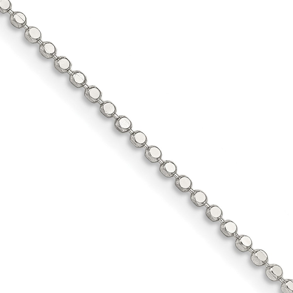 Sterling Silver 1.15mm Square Fancy Beaded Chain - 3