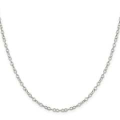 Sterling Silver 2.5mm Flat Open Oval Cable Chain - 4