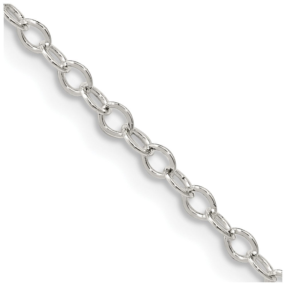 Sterling Silver 2.5mm Flat Open Oval Cable Chain - 4