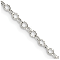 Sterling Silver 2.5mm Flat Open Oval Cable Chain - 4