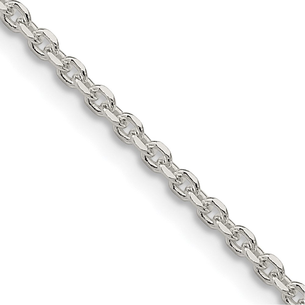 Sterling Silver 2.1mm Diamond-cut Forzantine Cable Chain - 6