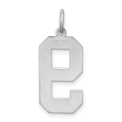 Sterling Silver/Rhodium-plated Polished Number 9 Charm - 4