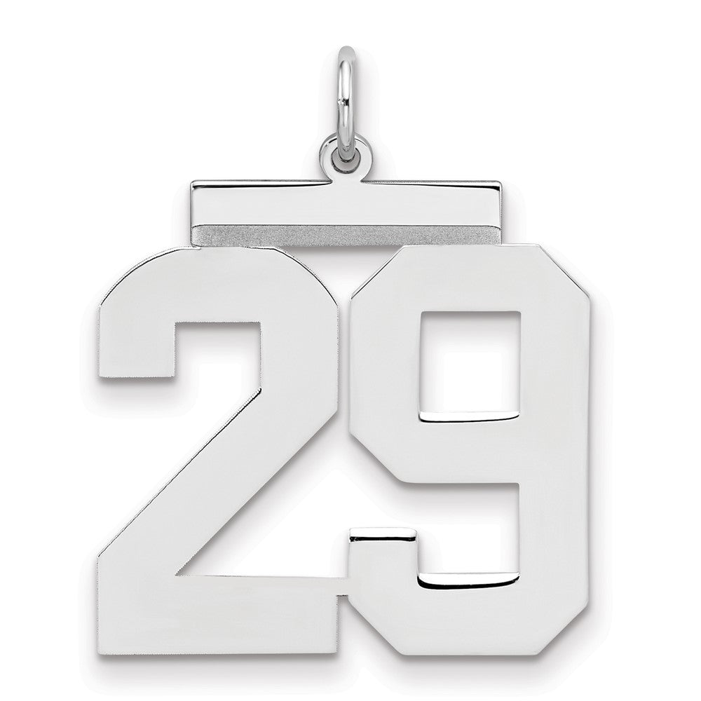 Sterling Silver/Rhodium-plated Polished Number 29 Charm - 2