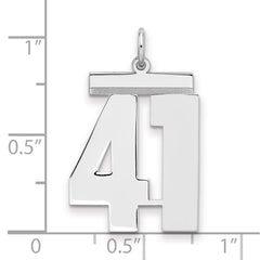 Sterling Silver/Rhodium-plated Polished Number 41 Charm - 2