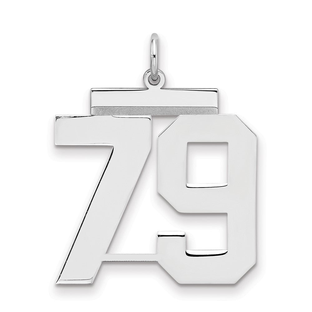 Sterling Silver/Rhodium-plated Polished Number 79 Charm - 2