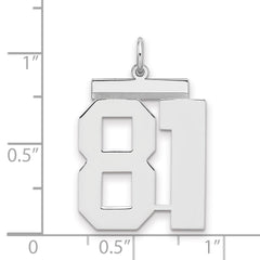 Sterling Silver/Gold-plated Polished Number 81 Charm