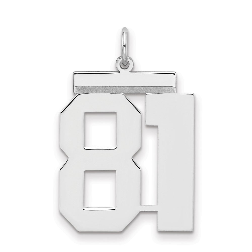 Sterling Silver/Rhodium-plated Polished Number 81 Charm - 2