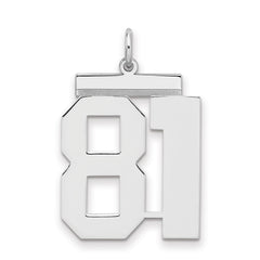 Sterling Silver/Gold-plated Polished Number 81 Charm
