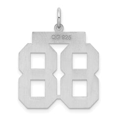 Sterling Silver/Rhodium-plated Polished Number 88 Charm - 3